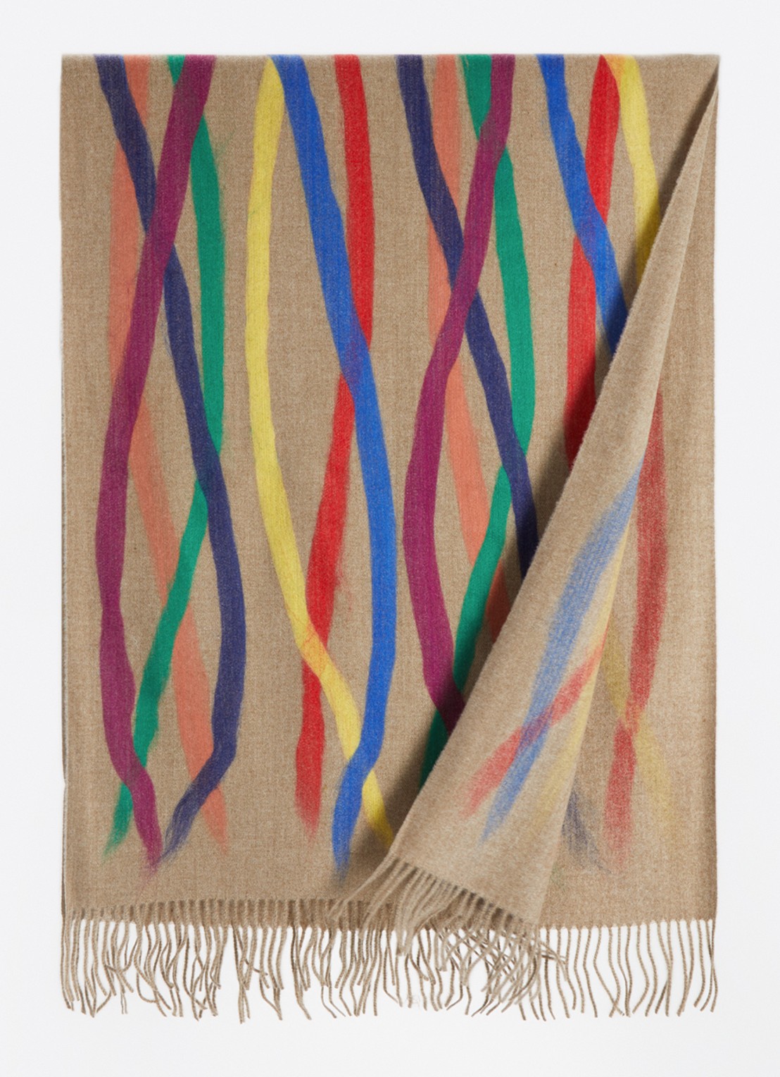 Fraas Sjaal met print 180 x 73 cm - detail beige