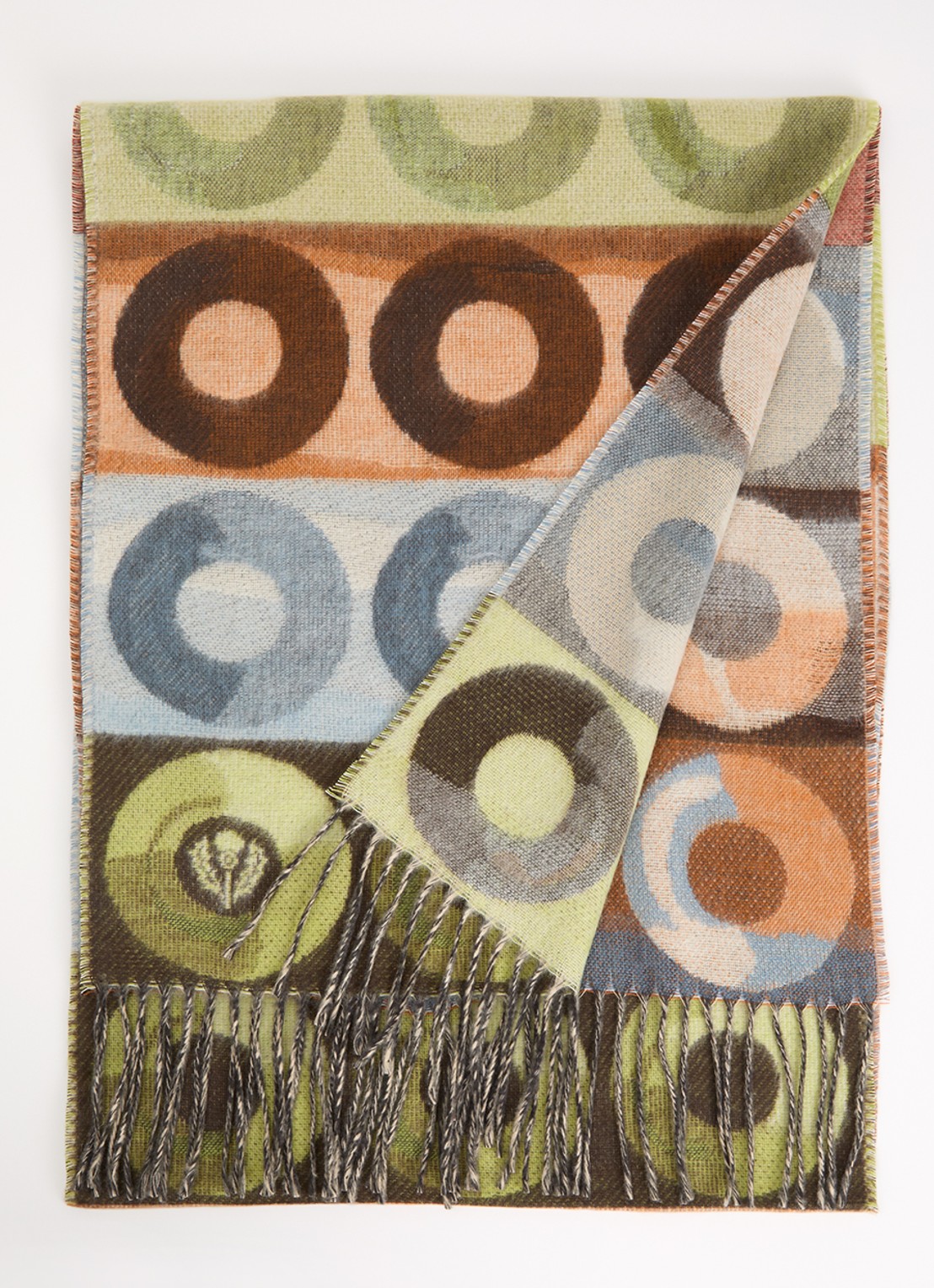 Fraas Sjaal met print en franjes 35 x 195 cm  - voorkant 3 multicolor