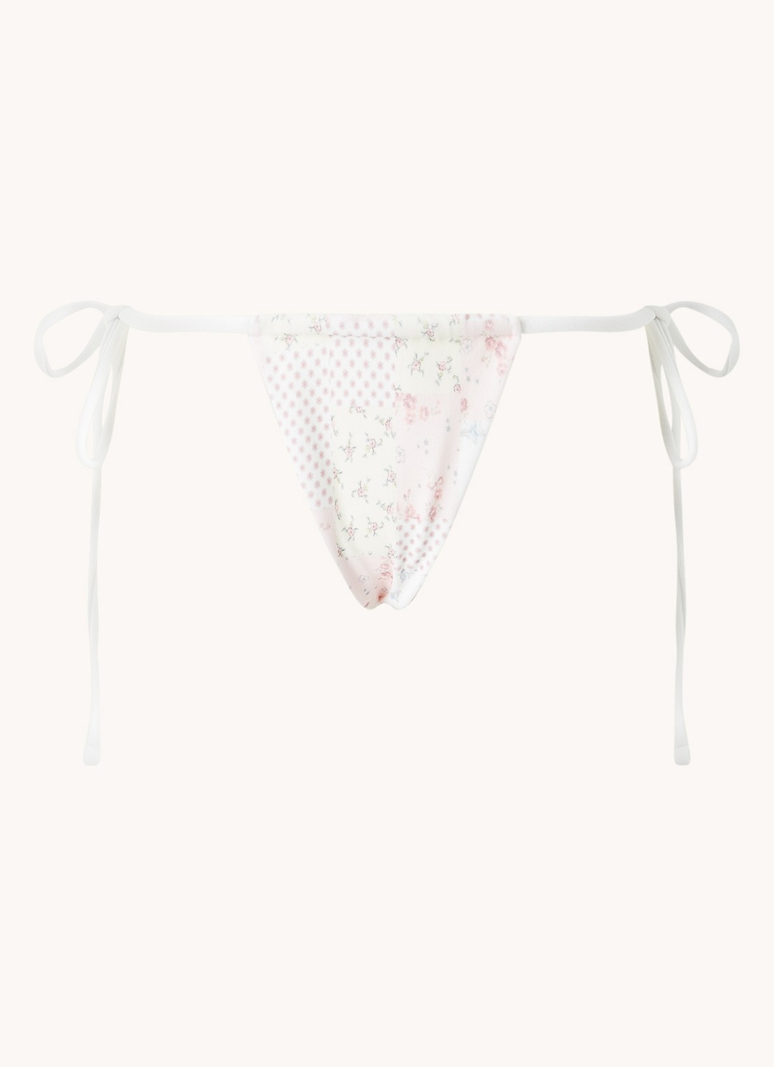 Frankies Bikinis Tia brazilian bikinislip van badstof met print - voorkant 2 wit