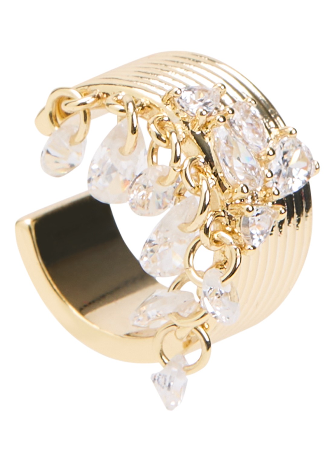 Franky Amsterdam De Alina earcuff verguld - voorkant 3 goud