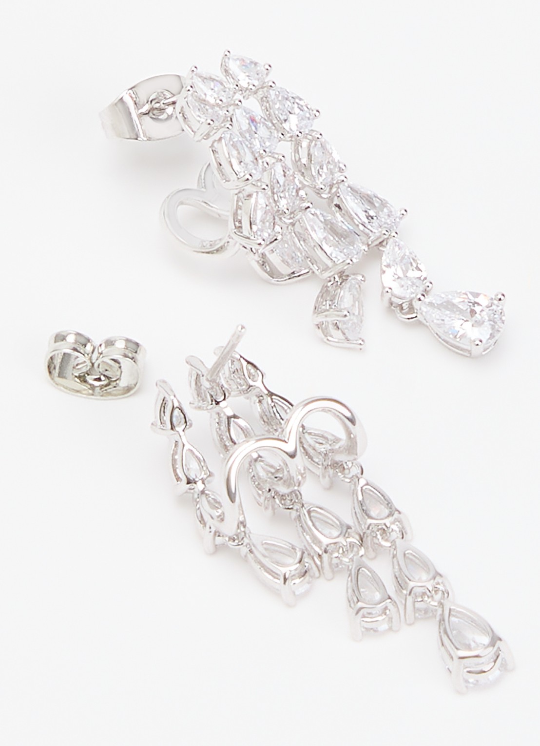 Franky Amsterdam De Gloria oorstekers met kristal - detail zilver