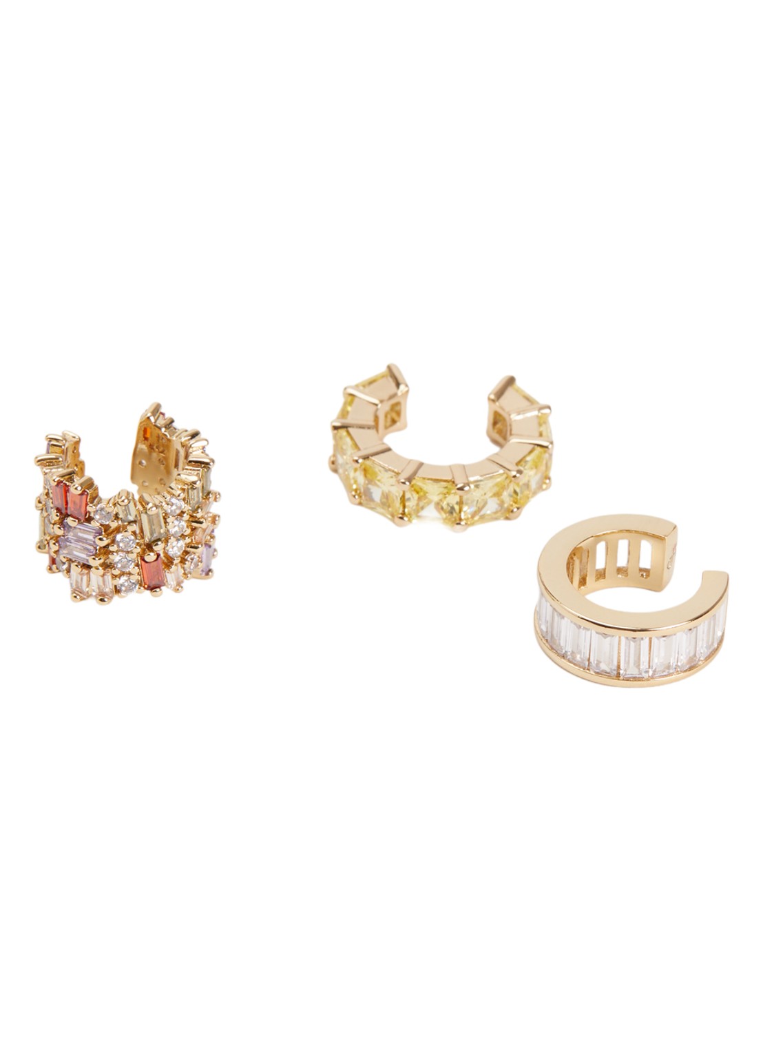 Franky Amsterdam De Holiday Halo ear cuff in set van 3 - detail goud