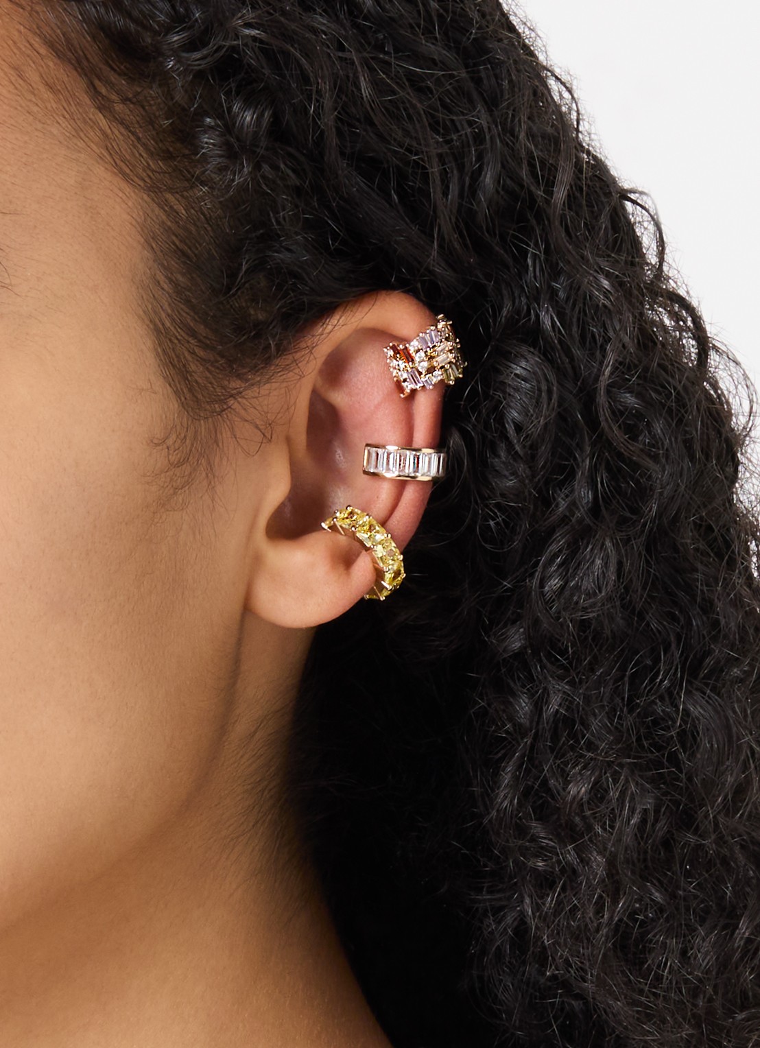 Franky Amsterdam De Holiday Halo ear cuff in set van 3 - voorkant 2 goud