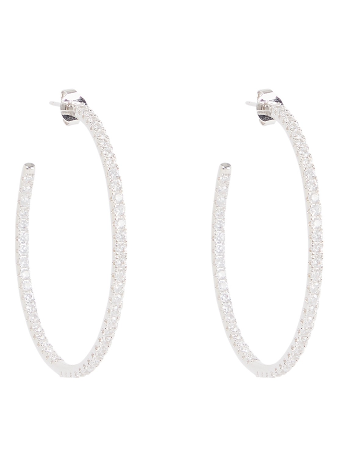 Franky Amsterdam The JLo oorstekers met zirkonia - voorkant zilver