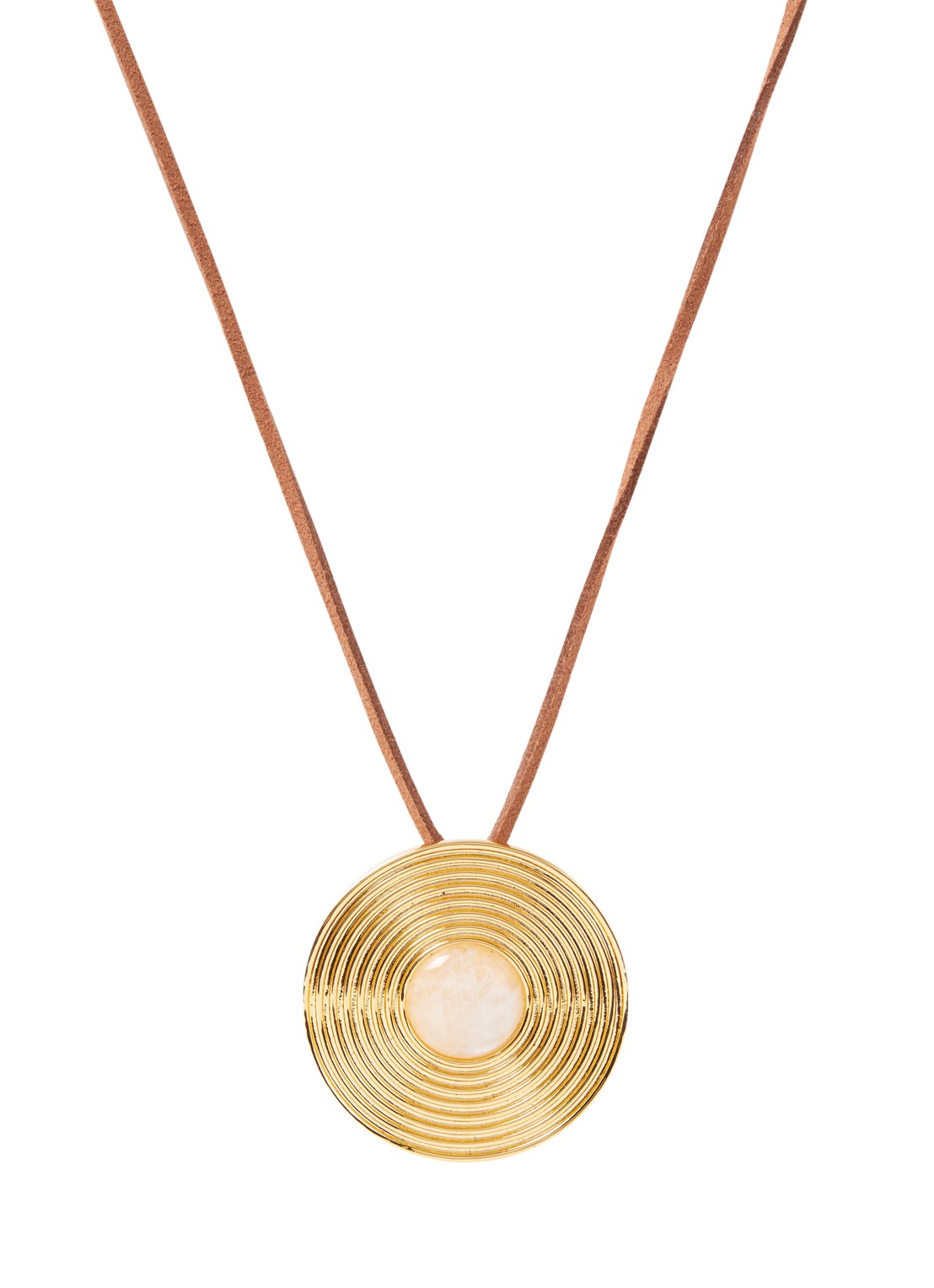 Franky Amsterdam The Kourtney Moonstone hanger verguld - voorkant goud
