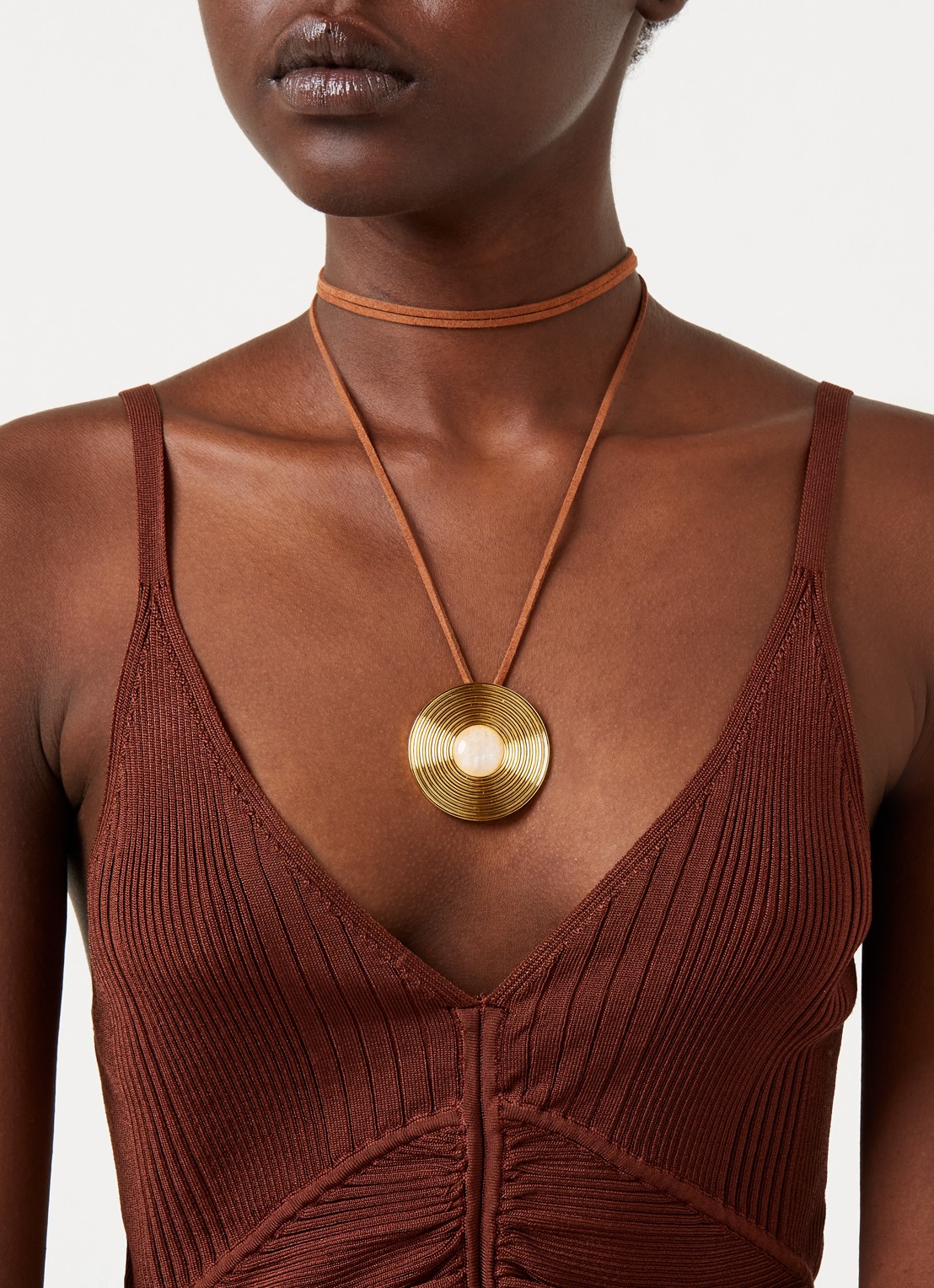 Franky Amsterdam The Kourtney Moonstone hanger verguld - voorkant 2 goud