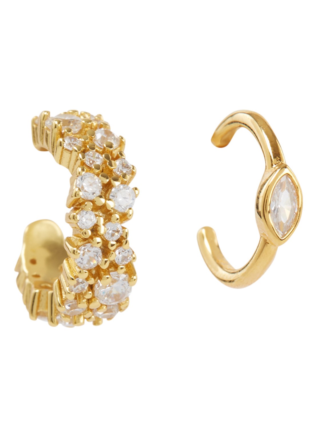 Franky Amsterdam The Venice ear cuff verguld set van 2 - voorkant goud
