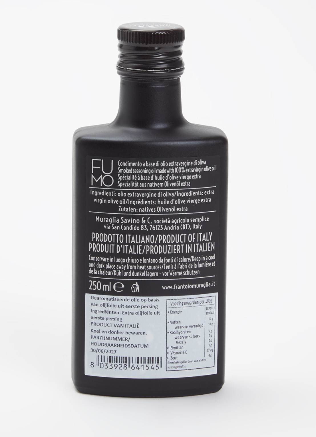 Frantoio Muraglia FUMO gerookte extra vierge olijfolie 200 ml - voorkant 2 undefined