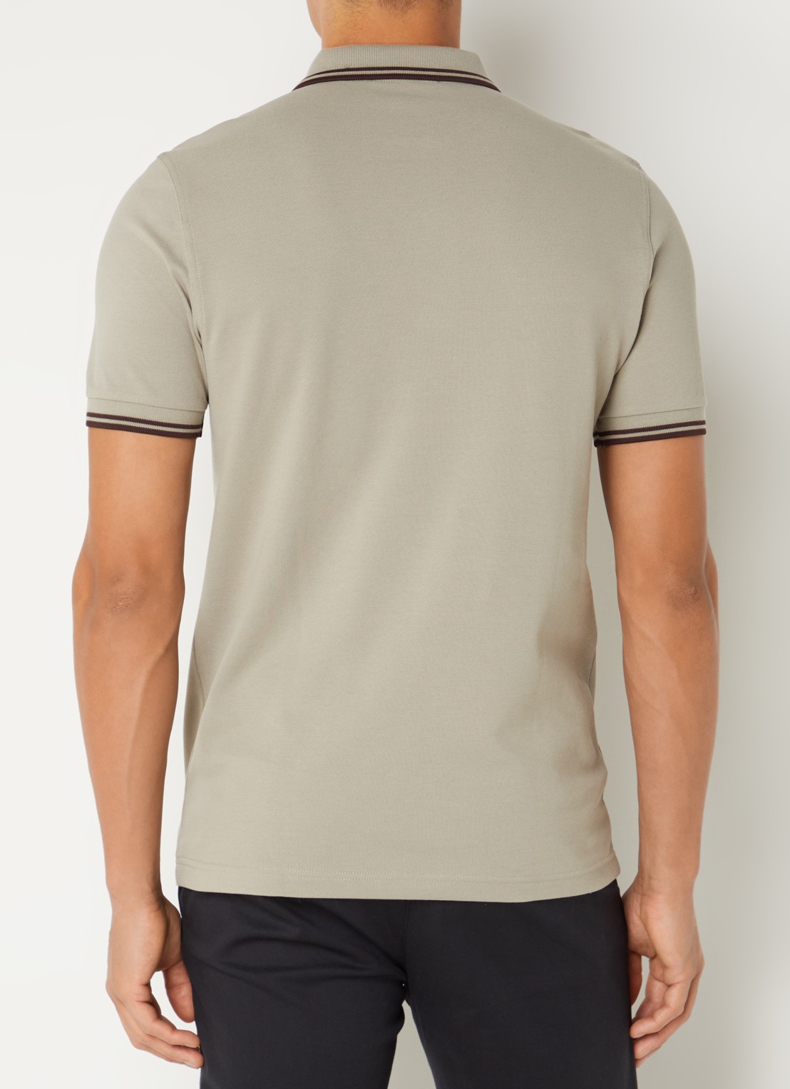 Fred Perry Regular fit polo van piqué katoen met logoborduring - achterkant 4 grijs