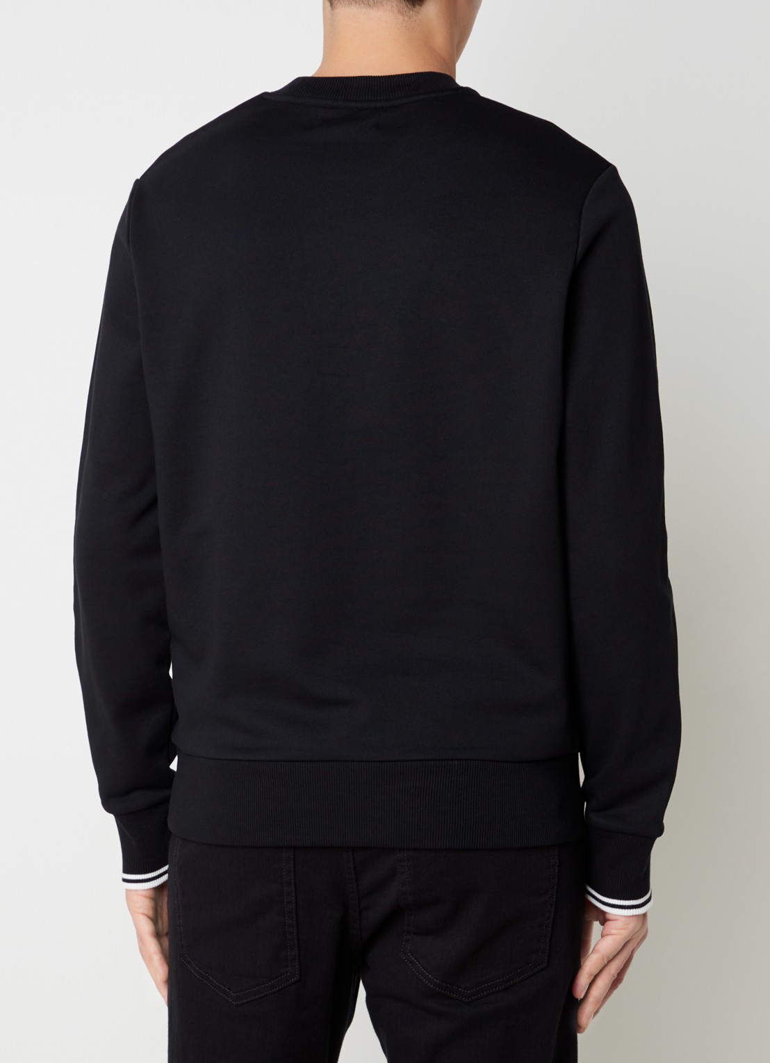 Fred Perry Sweater met logoborduring - achterkant 4 zwart