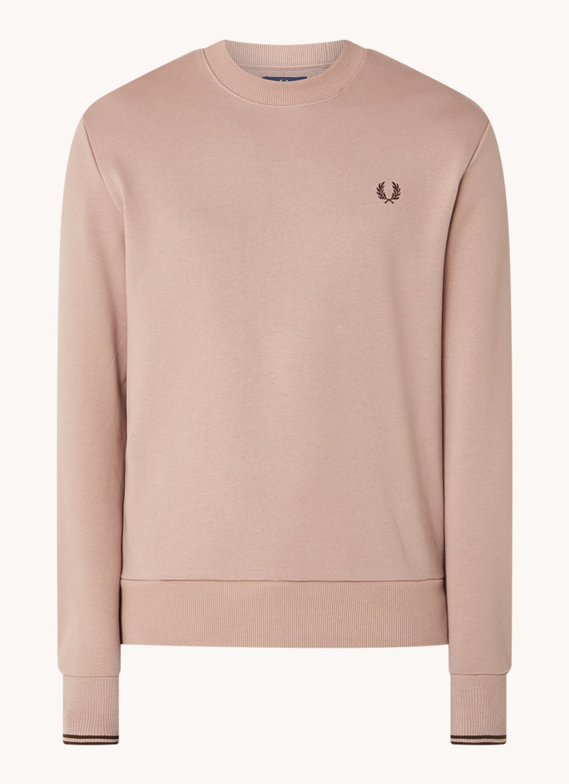 Fred Perry Sweater met logoborduring - voorkant 3 oudroze
