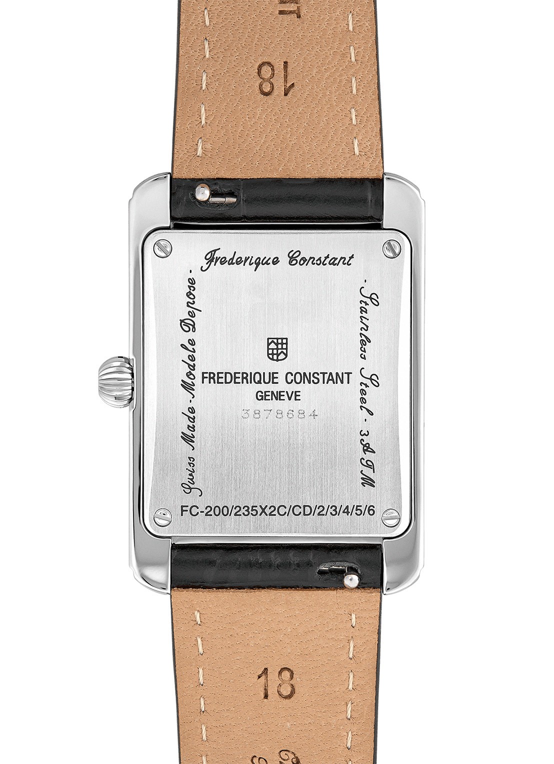 Frederique Constant Classic Carree horloge FC-235S2C6 - detail 2 zilver