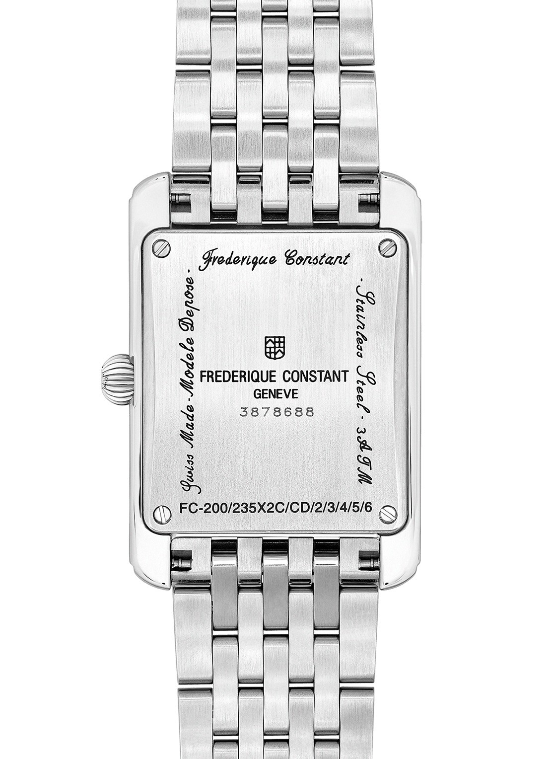 Frederique Constant Classic Carree horloge FC-235S2C6B - detail 3 zilver