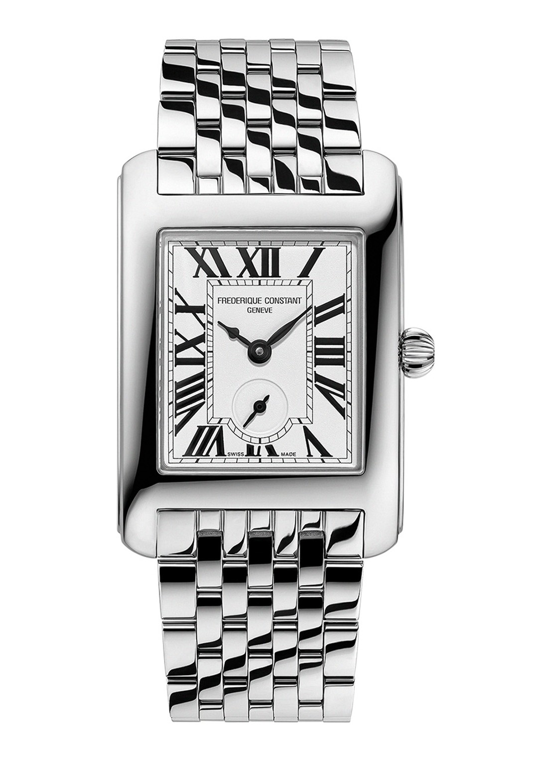 Frederique Constant Classic Carree horloge FC-235S2C6B - voorkant zilver