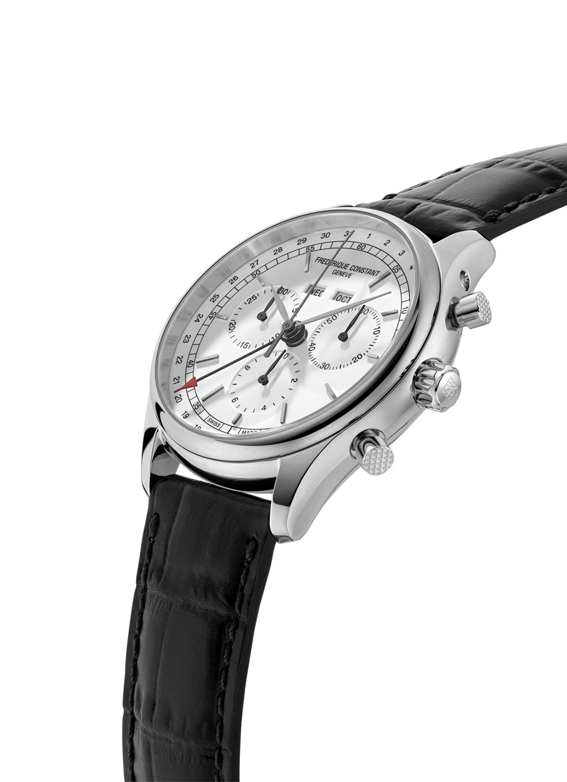 Frederique Constant Classic chronograph horloge FC-296SW5B6 - detail 2 zilver