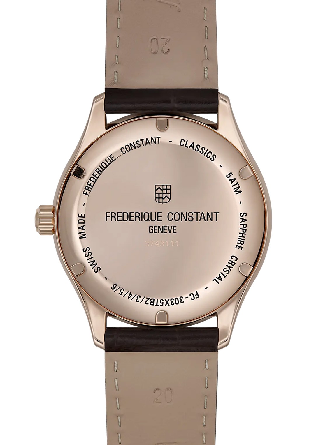 Frederique Constant Classic Slimline Gents Small Seconds horloge FC-245M5S5 - detail 2 roségoud