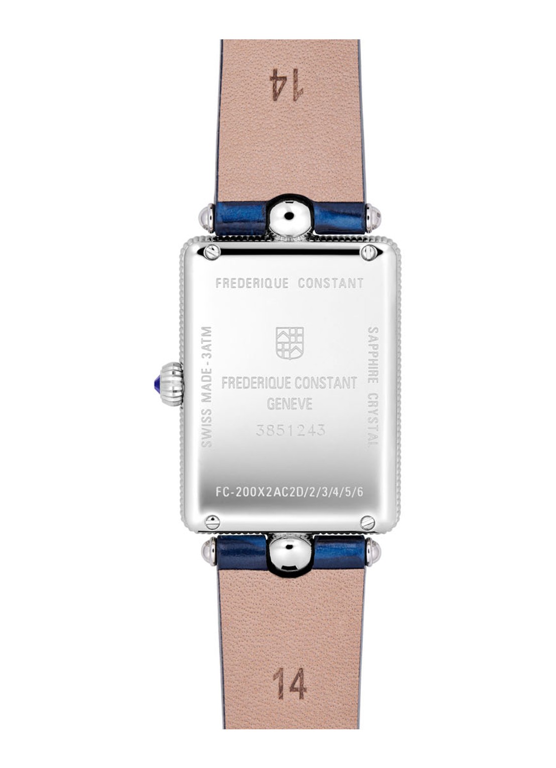 Frederique Constant Classics Art Deco Carree horloge FC-200MPW2AC2D6  - voorkant 2 zilver