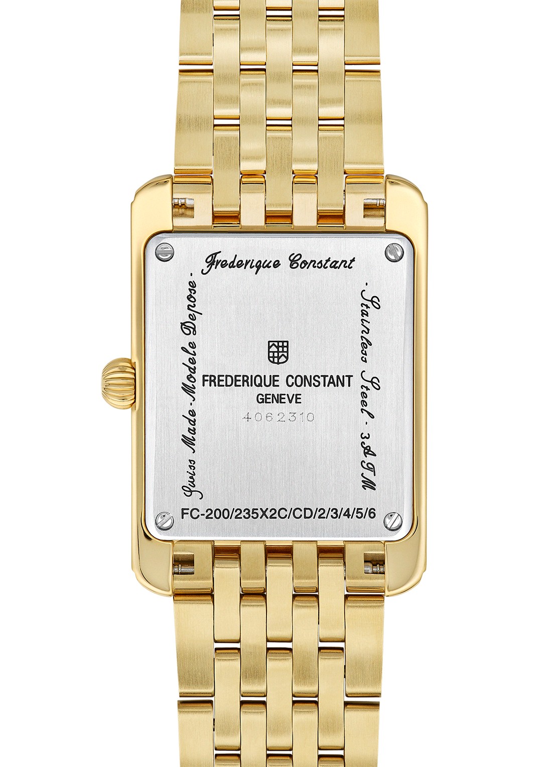 Frederique Constant Classics Carree Small Seconds horloge FC-235S2C5B - detail 2 goud