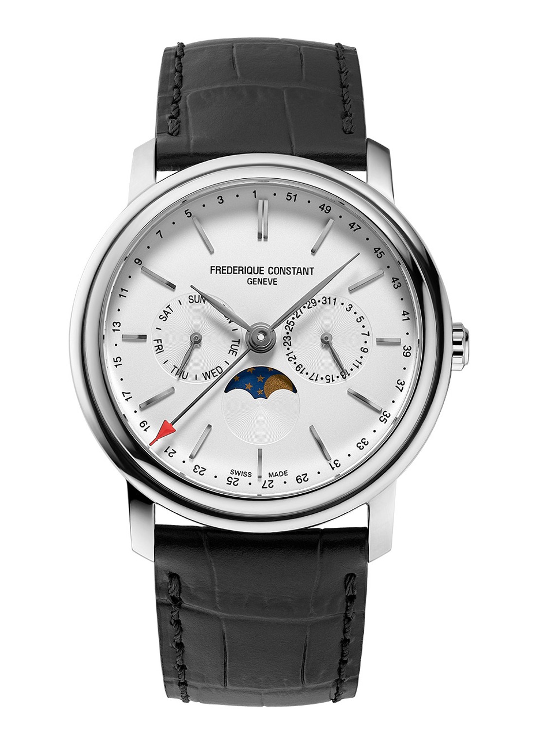 Frederique Constant Classics Index Business Timer horloge FC-270SW4P26 - voorkant 3 zilver