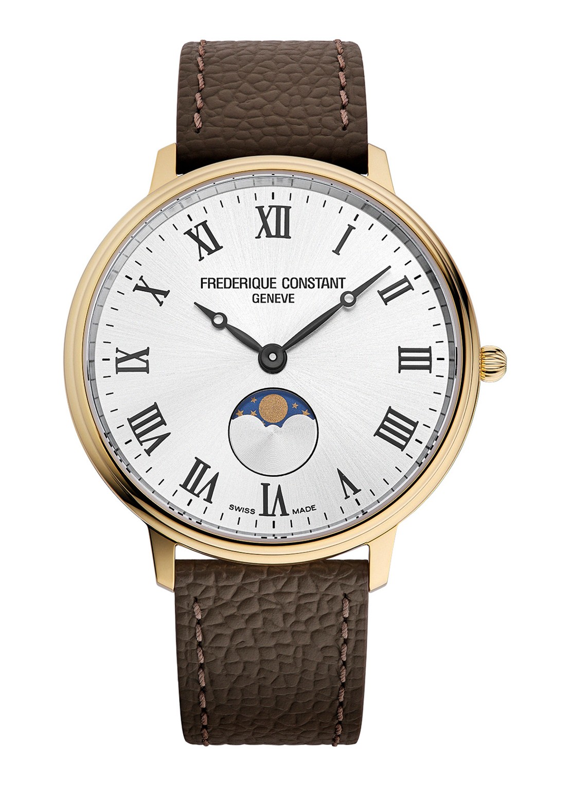 Frederique Constant Classics Quartz Moonphase horloge FC-206RS3S5 - voorkant goud