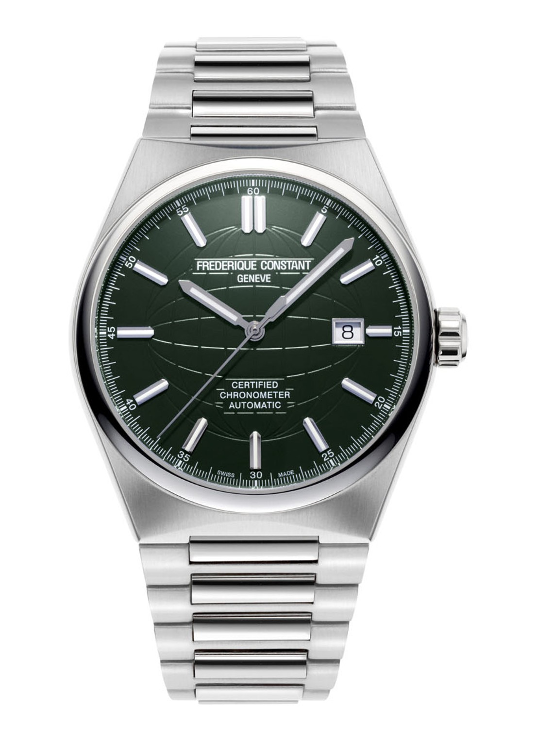 Frederique Constant Highlife Cosc automatic limited horloge met extra band FC-303DGR4NH6B - voorkant zilver