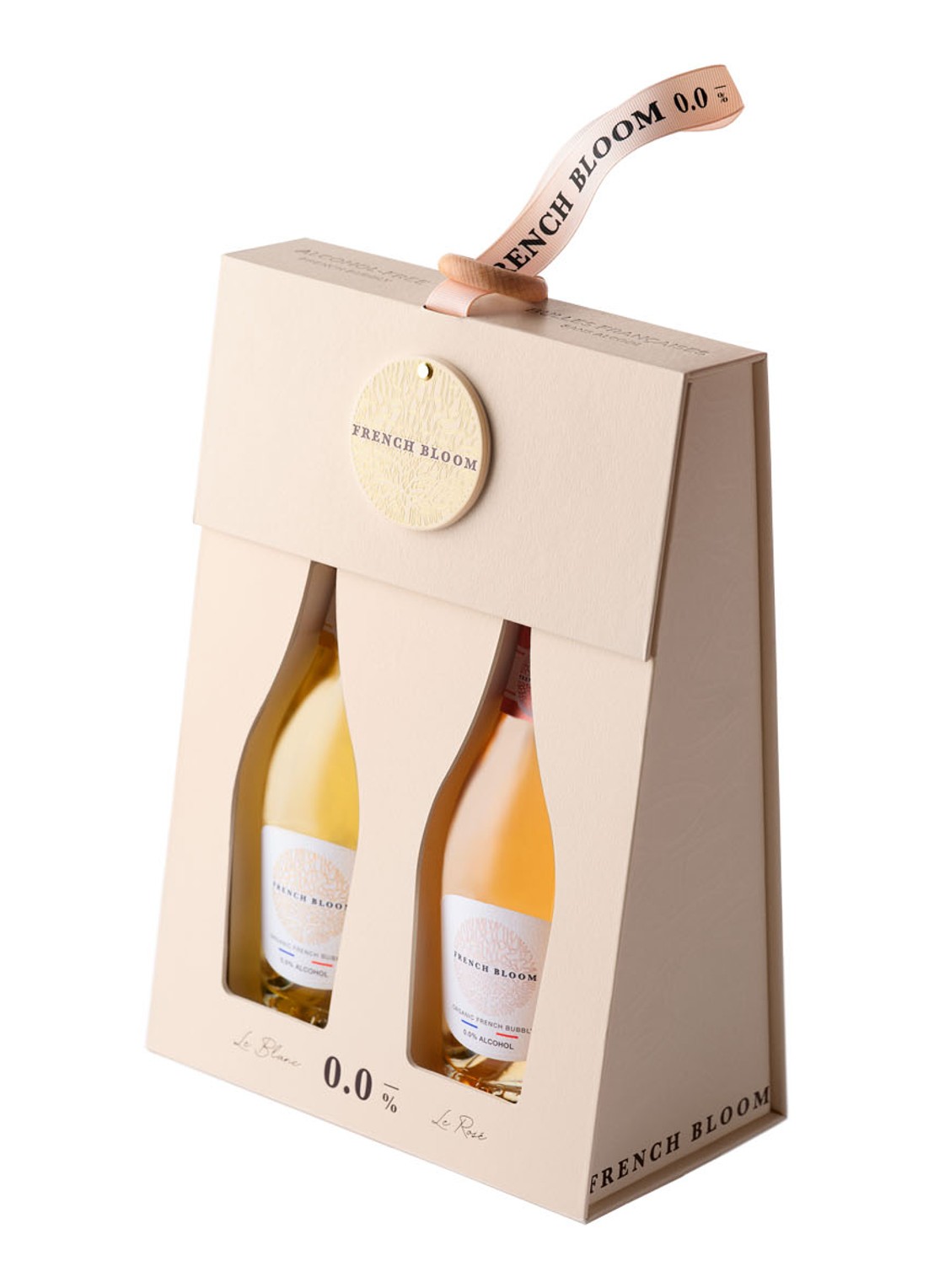 French Bloom French Bloom Baby Bloombox Le Blanc en Le Rosé alcoholvrije mousserende wjn set van 2 - voorkant undefined