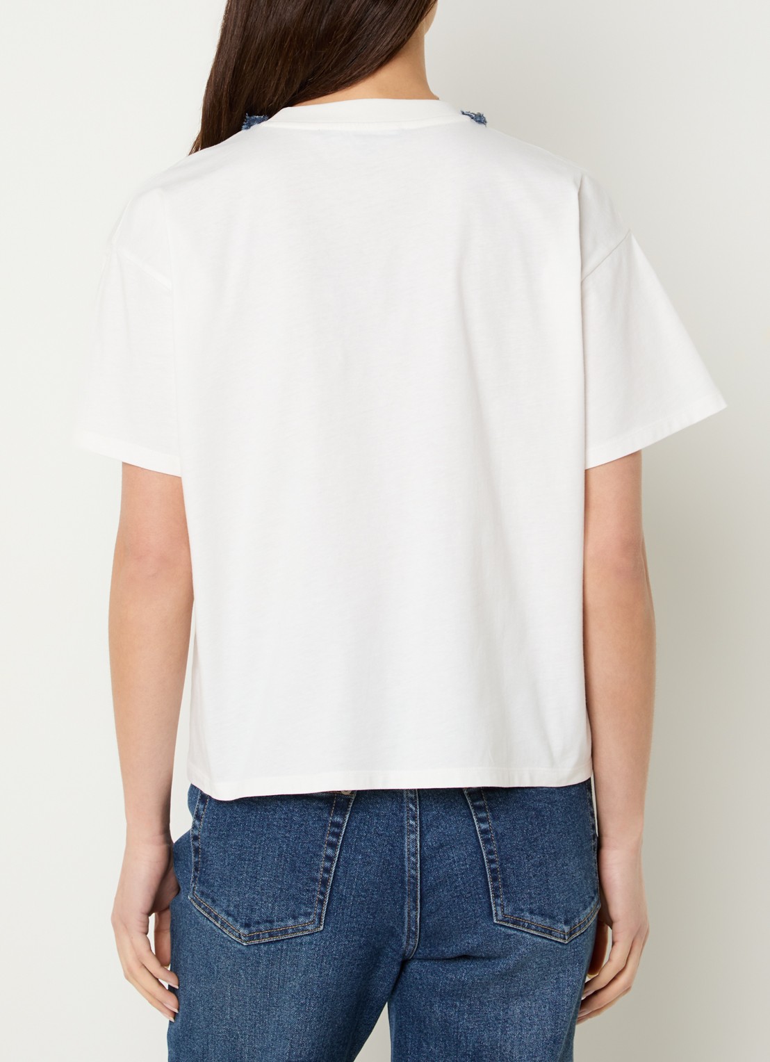 French Connection Aliyana T-shirt met ronde hals - achterkant wit