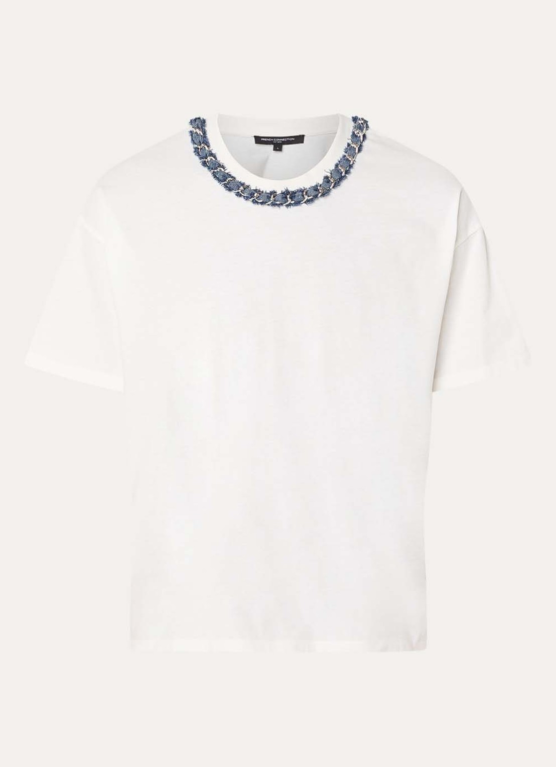 French Connection Aliyana T-shirt met ronde hals - voorkant 3 wit