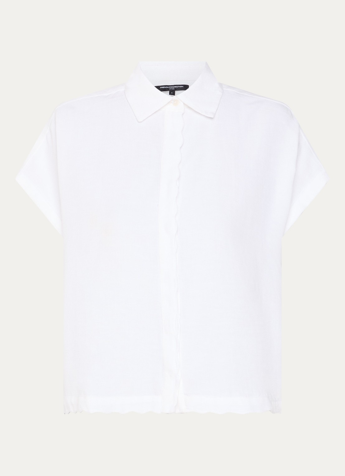 French Connection Ariette blouse van linnen - voorkant 2 wit