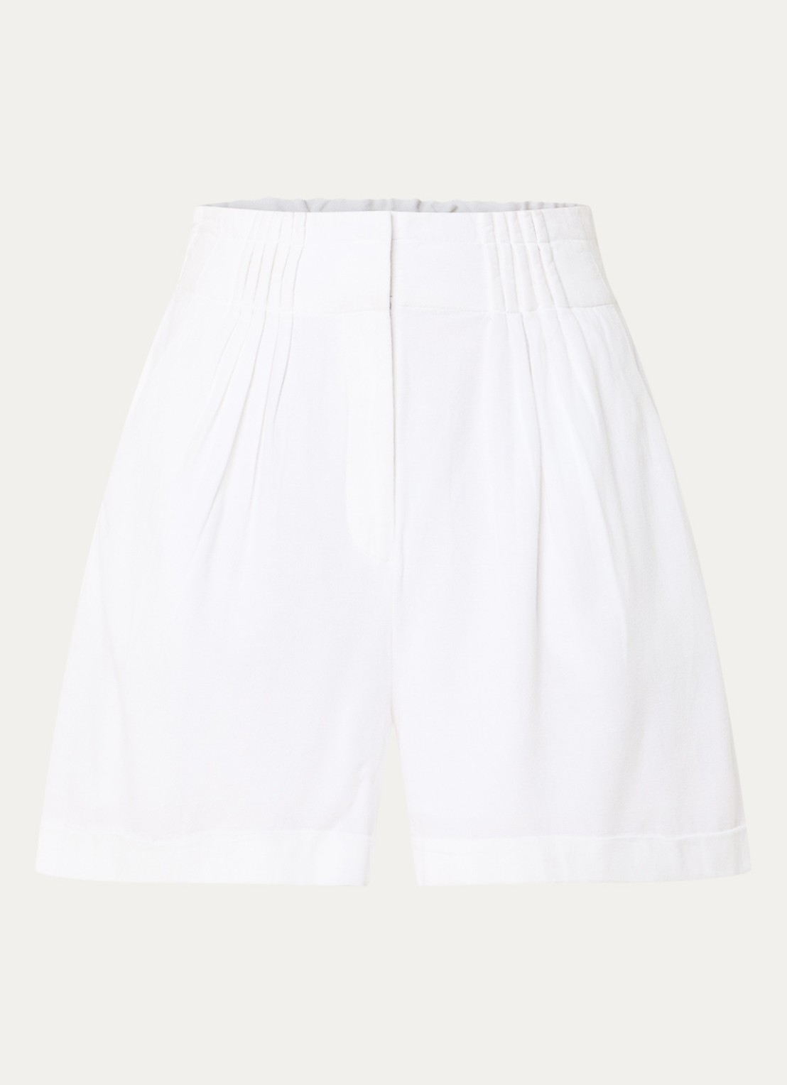 French Connection Ariette high waist straight fit korte broek - voorkant 2 gebroken wit