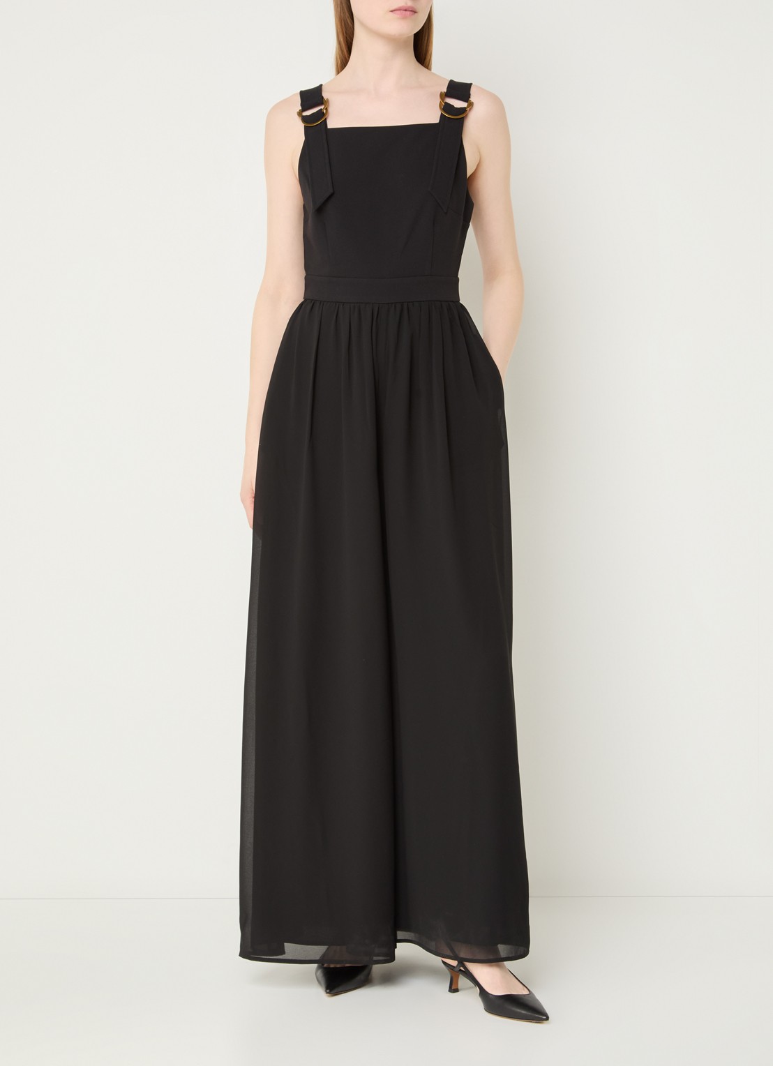 French Connection Azra wide fit jumpsuit met steekzakken - detail 2 zwart