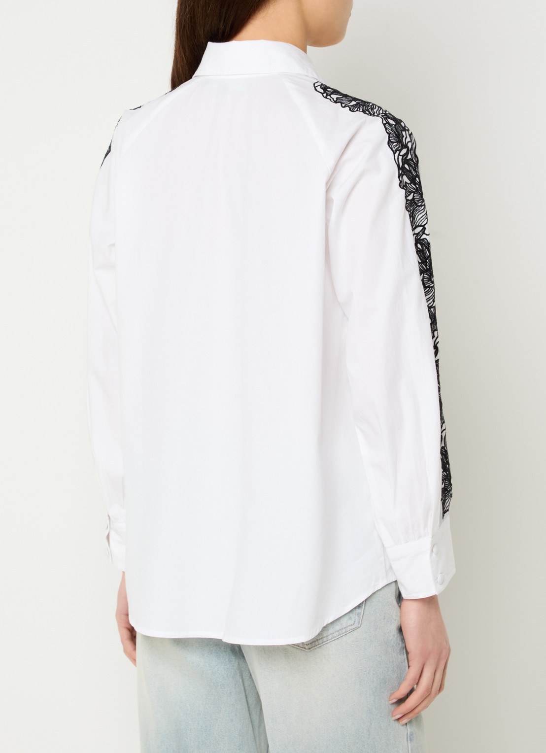 French Connection Cambria blouse met bloemborduring - achterkant 3 wit