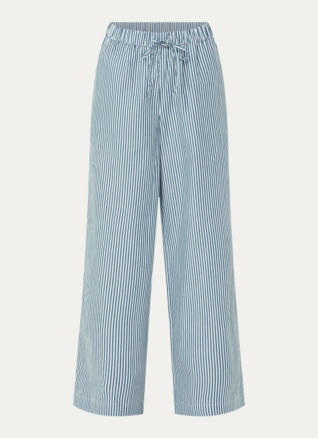French Connection Cambria high waist wide fit pantalon met streepprint - voorkant 2 petrol
