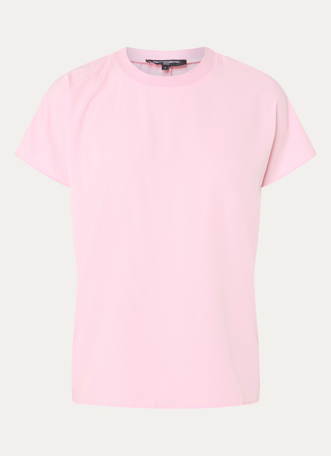 French Connection Capriana top met ronde hals - voorkant 2 roze