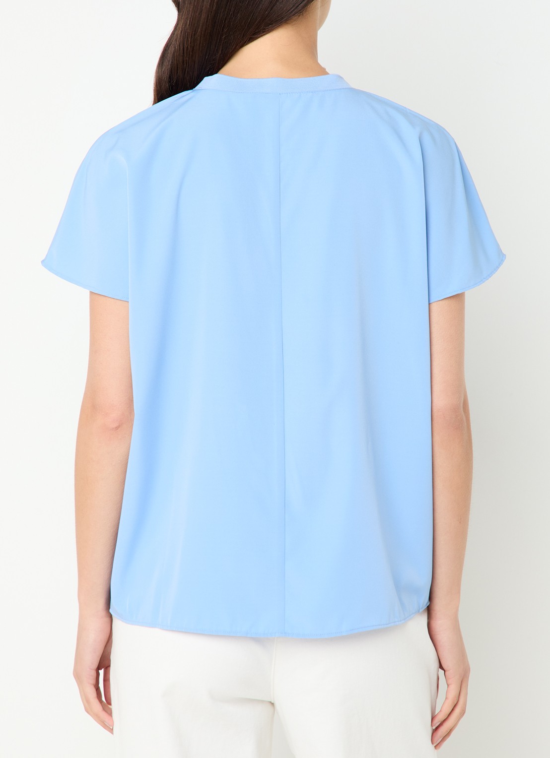 French Connection Capriana top met ronde hals - achterkant 3 blauw