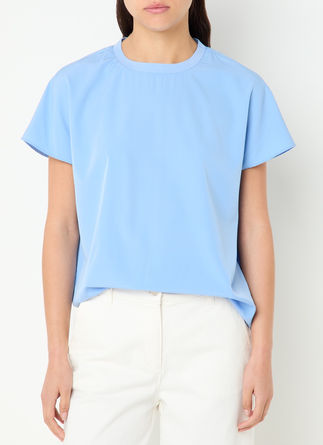 French Connection Capriana top met ronde hals - detail 4 blauw