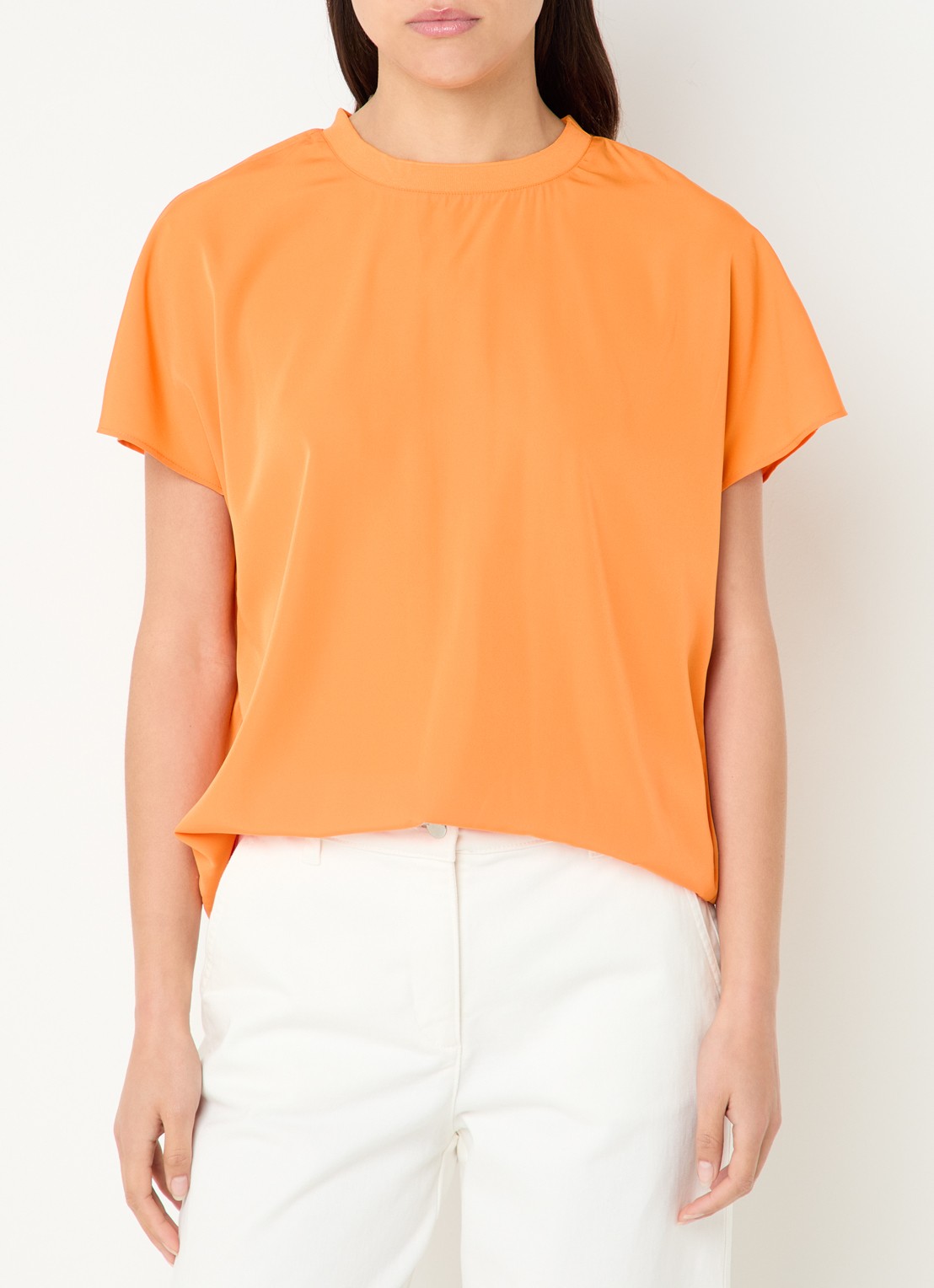French Connection Capriana top met ronde hals - detail 4 orange
