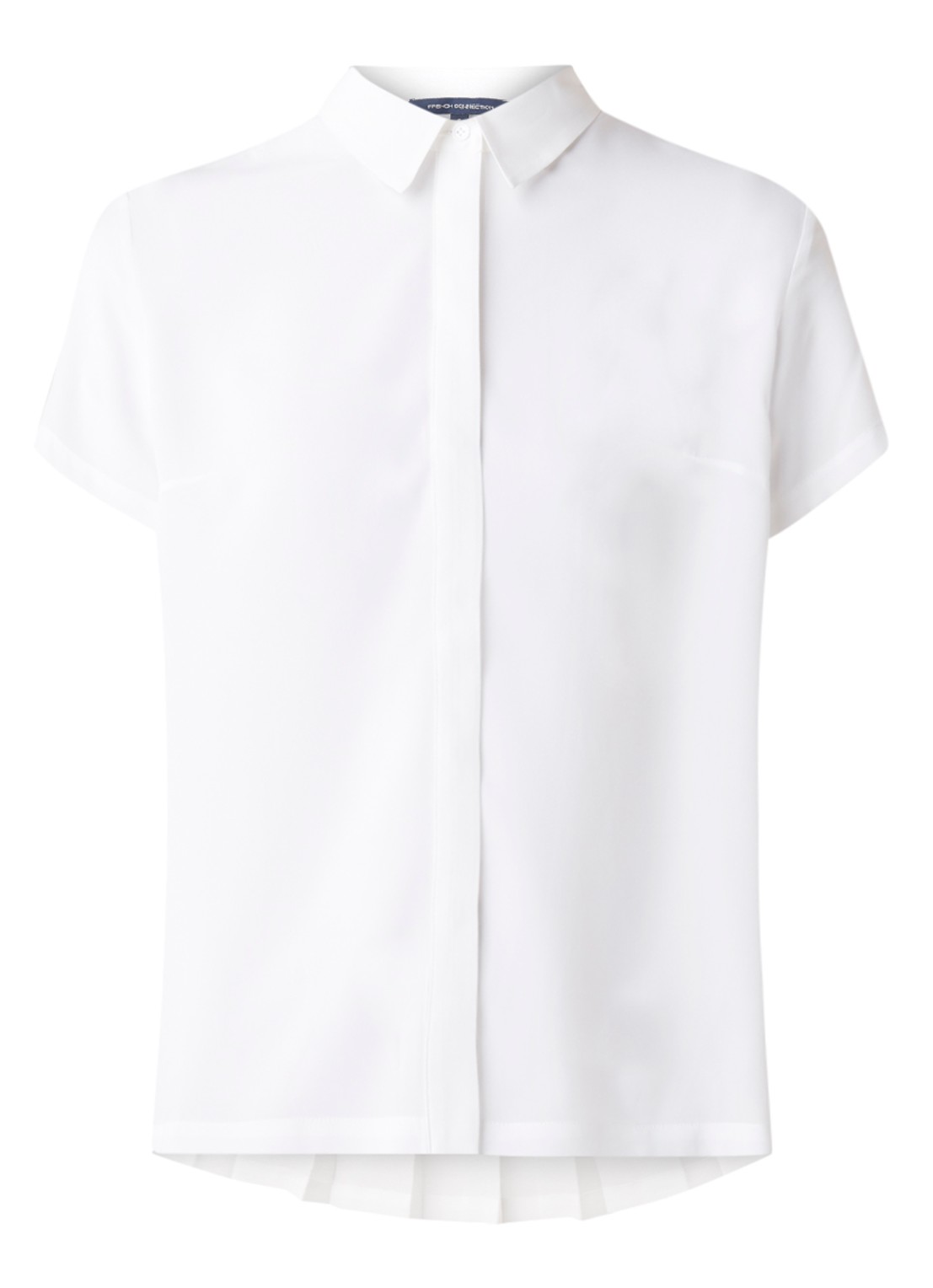 French Connection Classic blouse van crêpe met plissé - voorkant wit