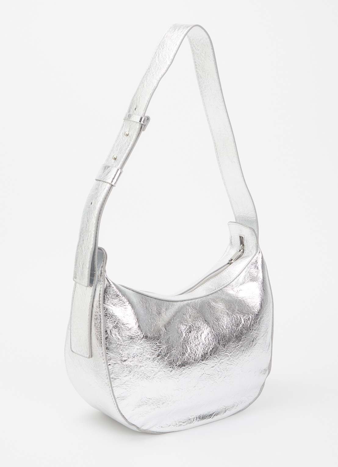 French Connection Crossbodytas met verstelbare schouderriem - achterkant zilver