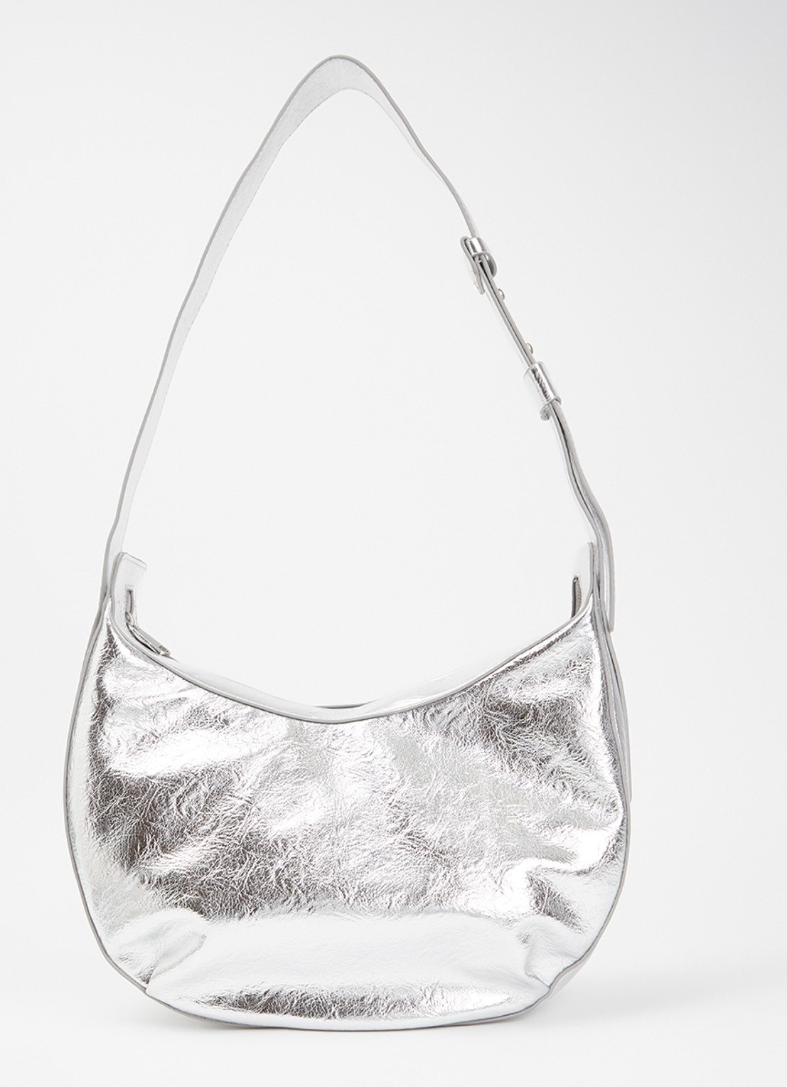 French Connection Crossbodytas met verstelbare schouderriem - voorkant 2 zilver