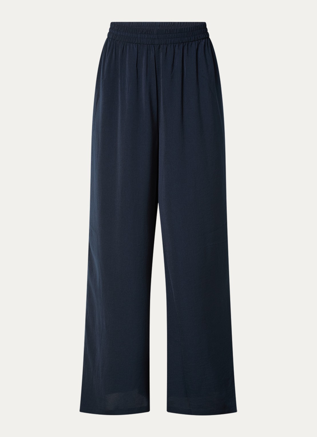 French Connection Damasco high waist wide fit pantalon - voorkant 2 donkerblauw