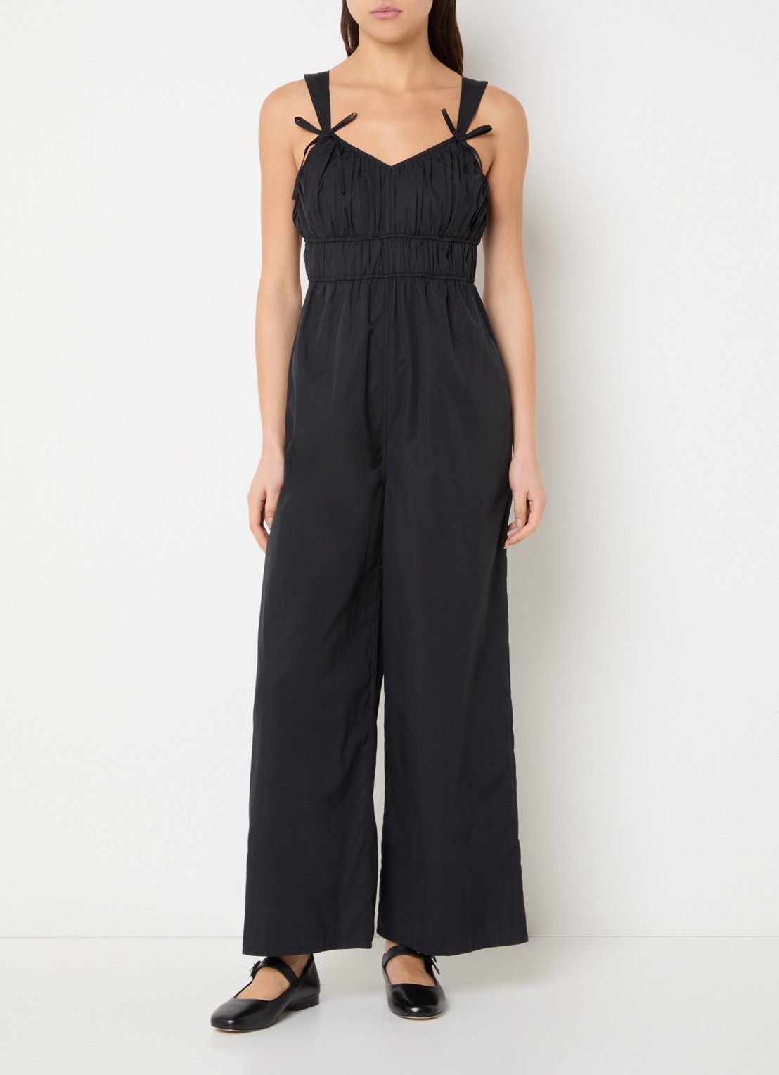 French Connection Era straight fit jumpsuit met steekzakken - detail 4 zwart
