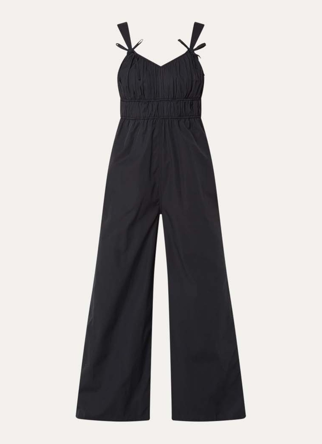 French Connection Era straight fit jumpsuit met steekzakken - voorkant zwart