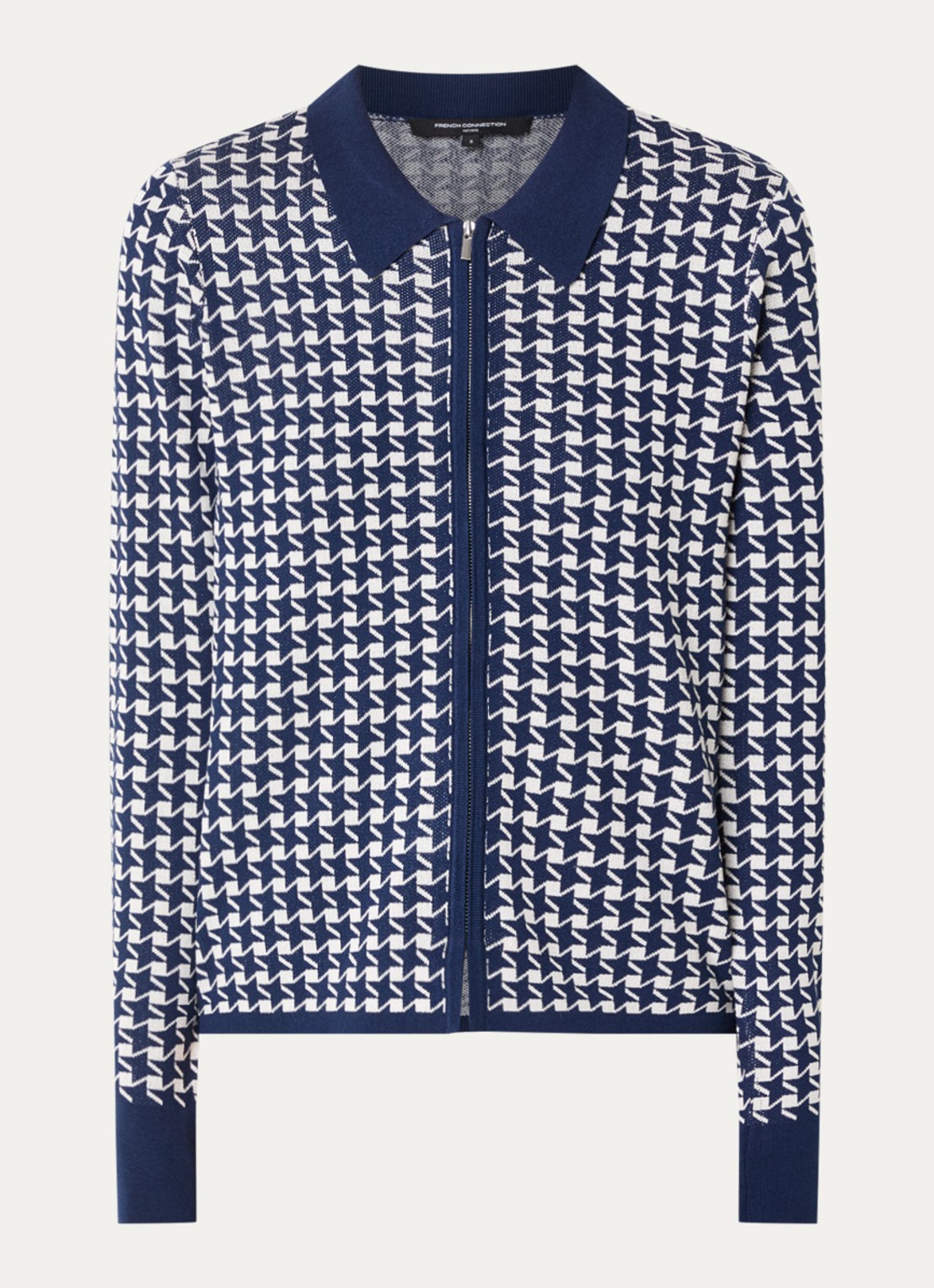 French Connection Gloria vest met print - voorkant 2 donkerblauw