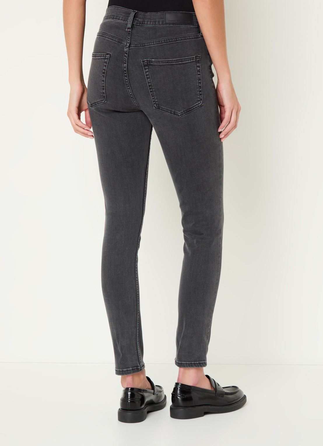 French Connection High waist skinny jeans met stretch - achterkant antraciet