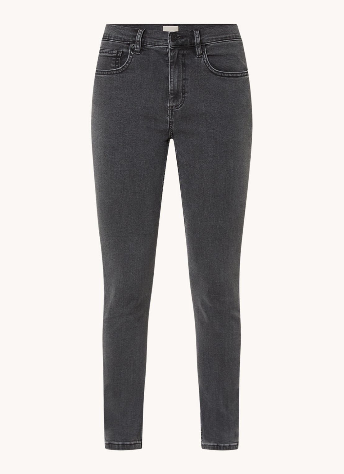 French Connection High waist skinny jeans met stretch - voorkant 4 antraciet