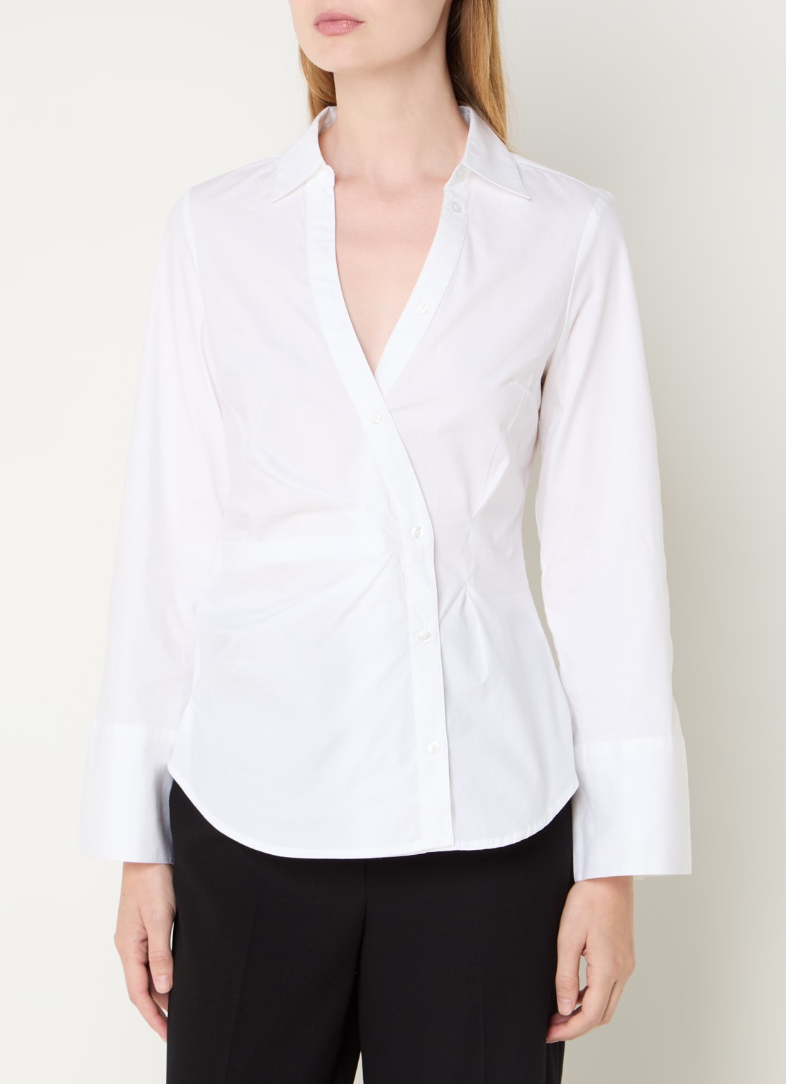 French Connection Isabelle blouse met asymmetrische zoom - detail 4 wit