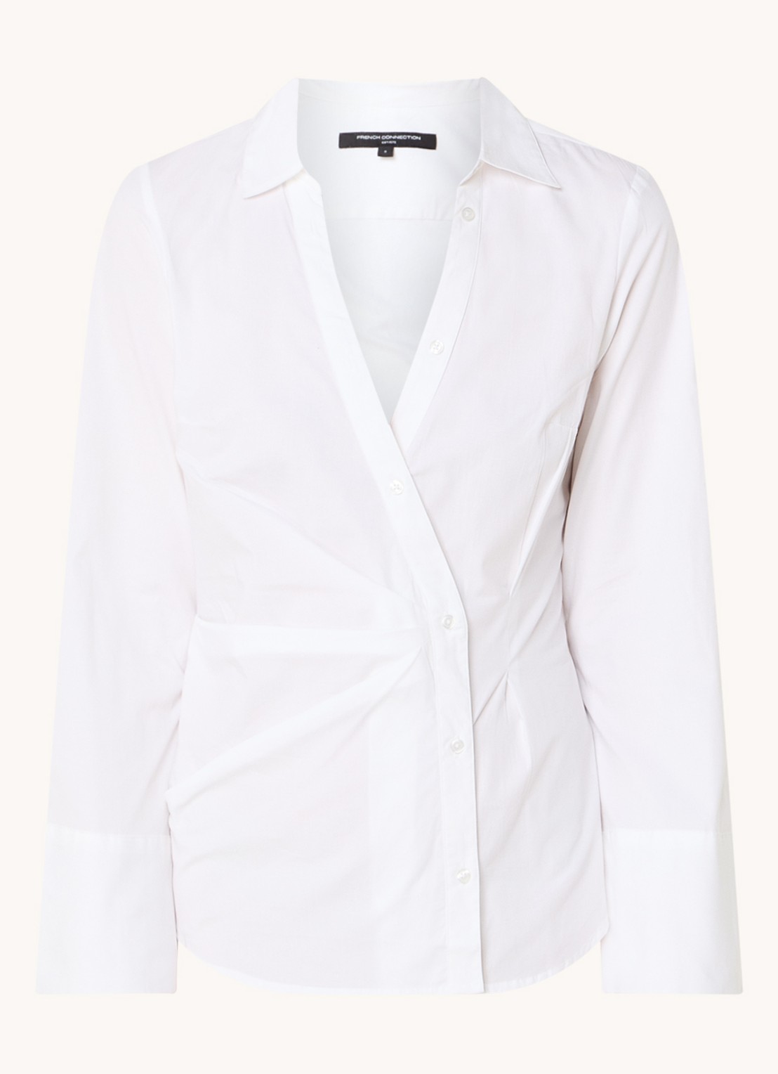 French Connection Isabelle blouse met asymmetrische zoom - voorkant 2 wit
