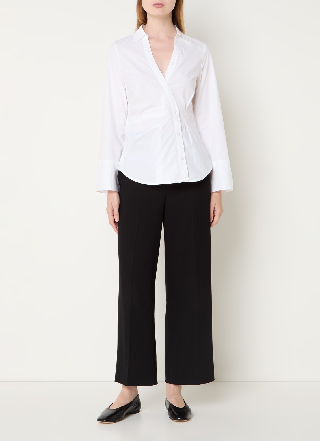 French Connection Isabelle blouse met asymmetrische zoom - voorkant 3 wit