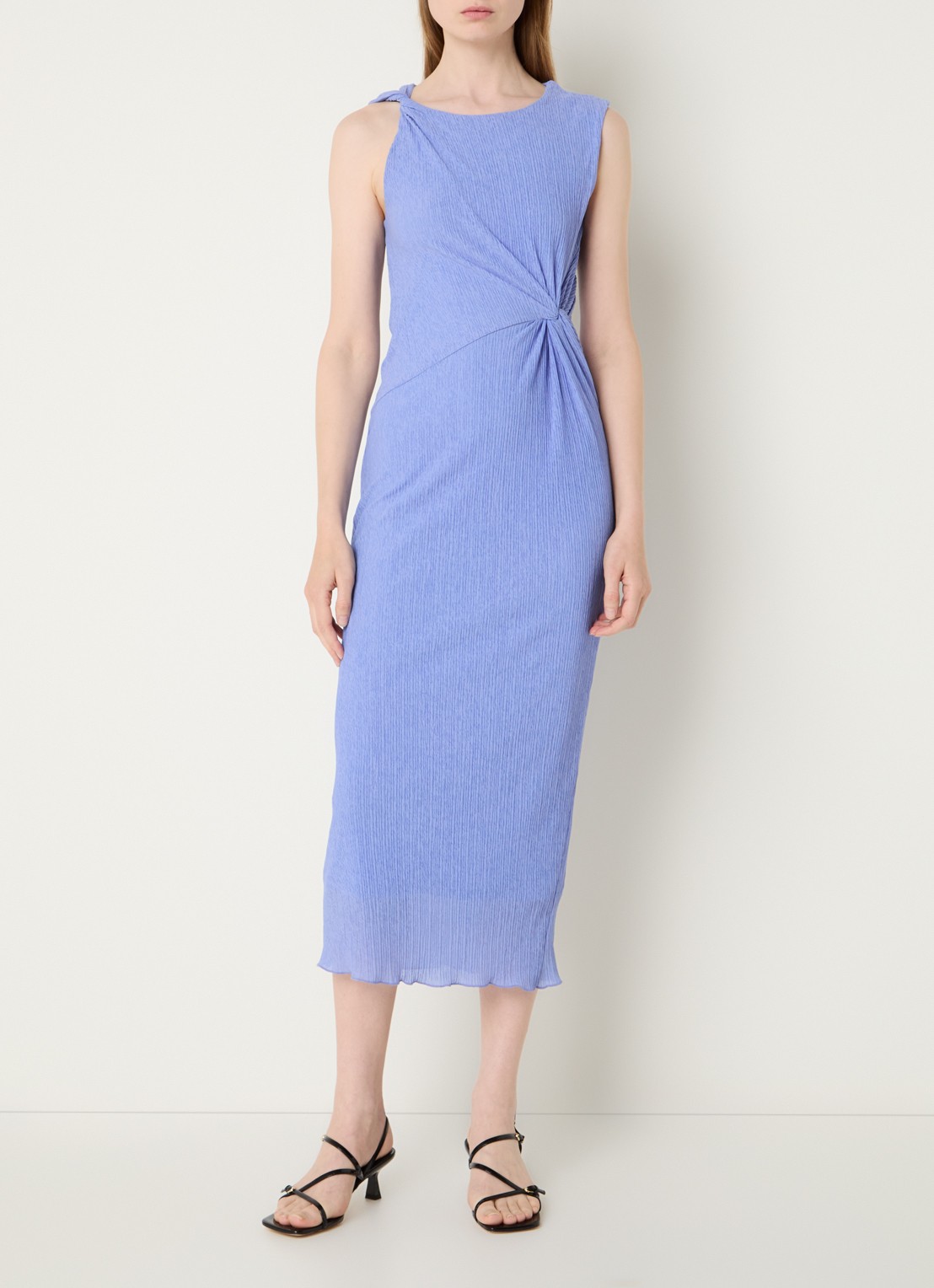 French Connection Ivy Cambria midi jurk met plissé - detail 2 lavendel
